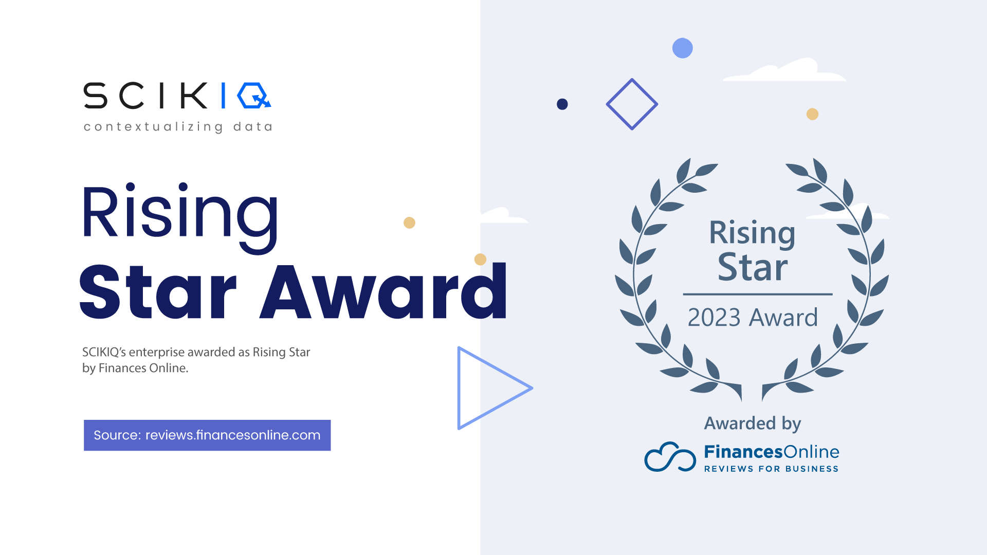 SCIKIQ Receives Finances Online's Rising Star Award for Data Management Solutions
